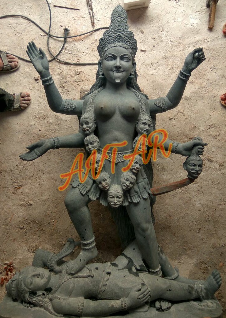 Kali Mata Black Marble Statue